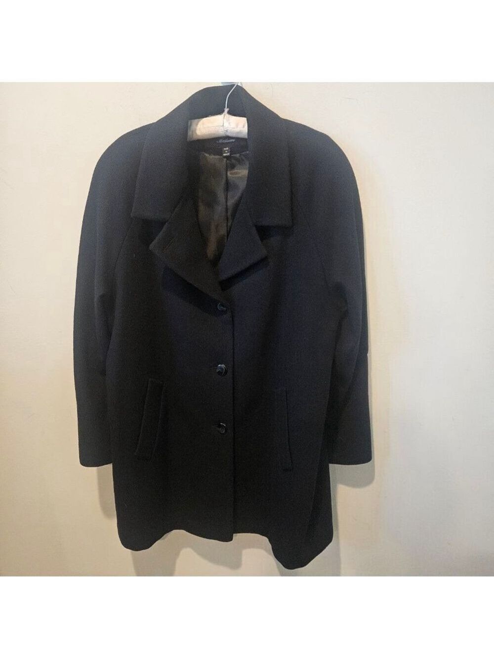 Women's Stephanie Mathews Vintage Black Wool Coat Size 14